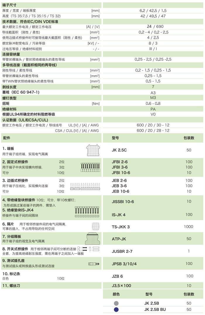 通用型接線(xiàn)端子JK2.5B